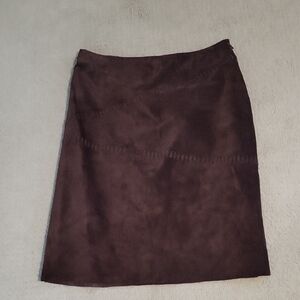 INC Brown Leather Skirt